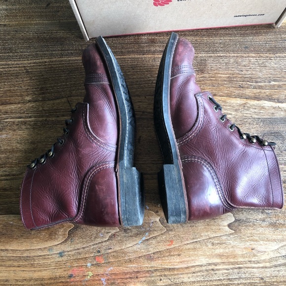 Red Wing Redwing Iron Ranger Oxblood Leather Boots - Picture 4 of 8